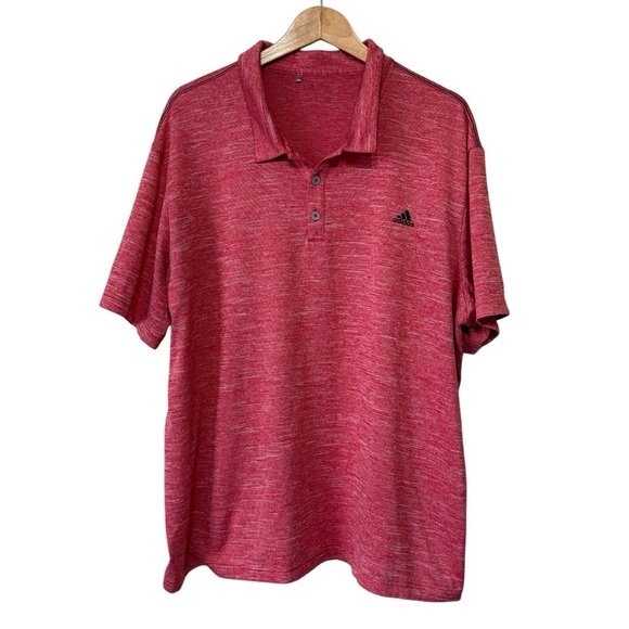 adidas Other - Adidas Men's Mesh Broken Stripe Polo Shirt Red Athletic Casual Top Size 2XL